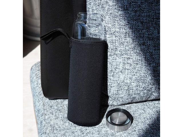 sunkey Glass Water Bottle 32 oz High Borosilicate with Neoprene Sleeve Leak Proof Lid Reusable Eco Friendly Bpa Free