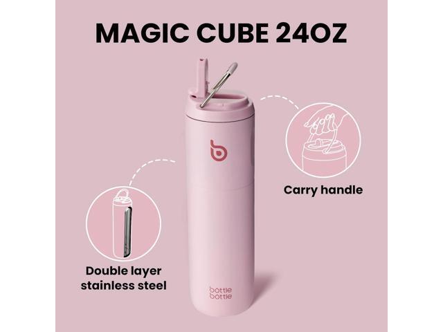 BOTTLE BOTTLE Insulated Water Bottle 24oz with Straw Lid and Handle for Sports Travel Gym Stainless Steel Water Bottles Double-Wall Vacuum Metal...
