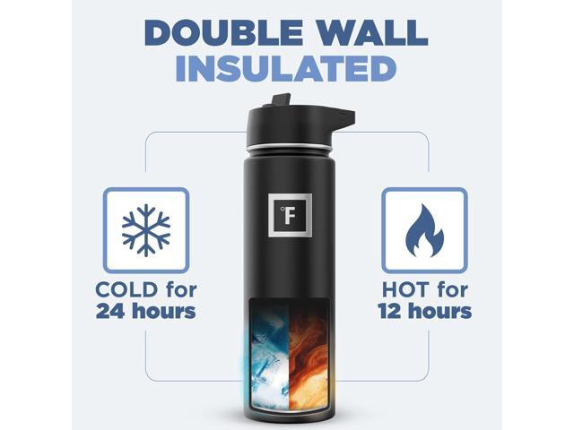 IRON °FLASK Camping & Hiking Hydration Flask with 3 Lids - Stainless Steel, Double Walled & Vacuum Insulated Water Bottle - Leak Proof & BPA Free...