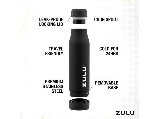 ZULU Ace Vacuum Insulated Stainless Steel Water Bottle with Chug Spout, Leak-Proof Locking Lid and Removable Base for School, Backpack, Sports,...