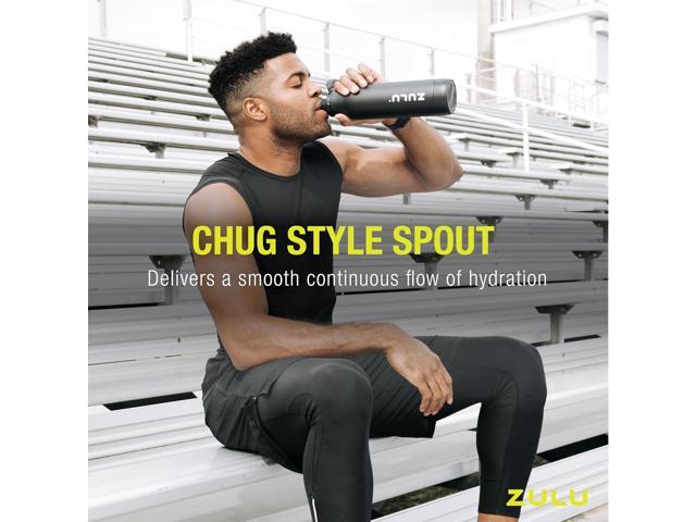 ZULU Ace Vacuum Insulated Stainless Steel Water Bottle with Chug Spout, Leak-Proof Locking Lid and Removable Base for School, Backpack, Sports,...