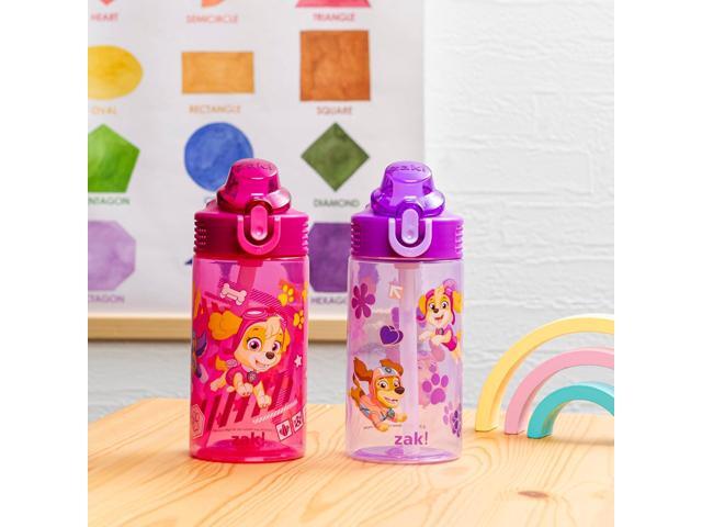 Zak Designs PAW Patrol Sage Kids Water Bottle For School or Travel, 16oz Durable Plastic Water Bottle With Straw, Handle, and Leak-Proof, Pop-Up...