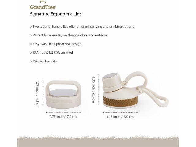 GRANDTIES 2 Lids Sports Stainless Steel Water Bottles Wide Mouth Vacuum Insulated Reusable Leak Proof BPA-Free Travel Metal Canteen, Thermal...