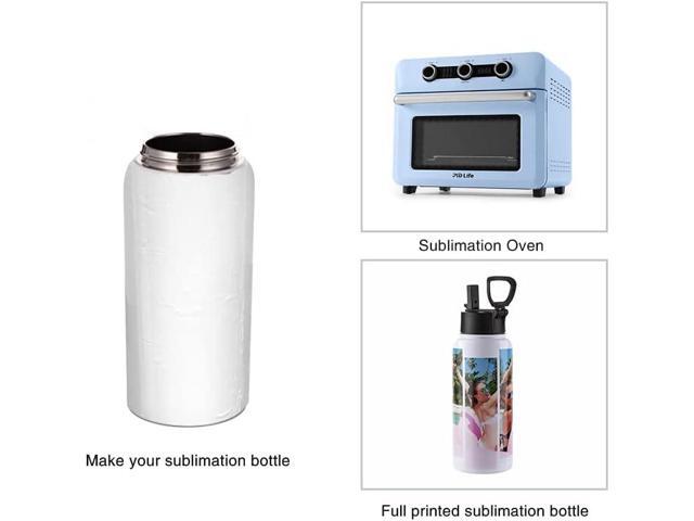 PYD Life 2 Pack Sublimation Blank Tumbler 32 OZ White Vacuum Flask Stainless Steel Sports Wide Mouth Water Bottle with Straw and Portable Handle