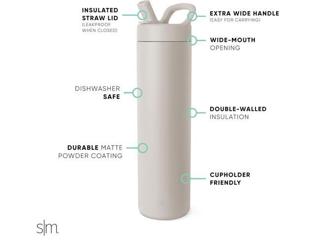 Simple Modern Water Bottle with Straw lid Insulated Stainless Steel Thermos Reusable Travel Water Bottles for Gym & Sports Leak Proof & BPA...