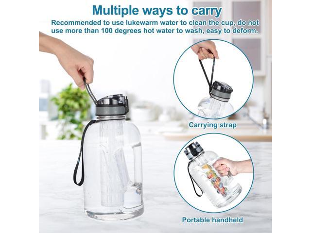UTEBIT 74 OZ Fruit Infuser Water Bottle, Half Gallon Insulated Sports Water Bottle With Straw, 2.2L BPA Free Leak Proof Tritan Large Water Jug with...