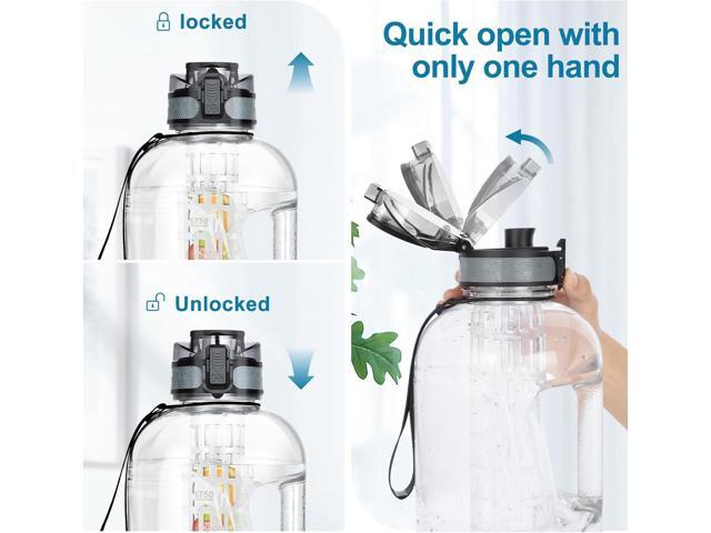 UTEBIT 74 OZ Fruit Infuser Water Bottle, Half Gallon Insulated Sports Water Bottle With Straw, 2.2L BPA Free Leak Proof Tritan Large Water Jug with...