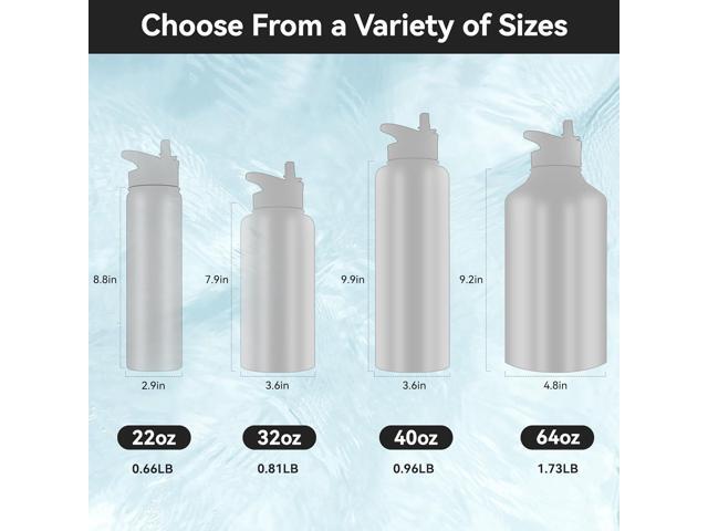 HASLE OUTFITTERS 40oz Stainless Steel Water Bottle, Vacuum Insulated Double Walled Leak Proof Sports Water Bottle with 2 Lids (Straw and Spout Lid)...