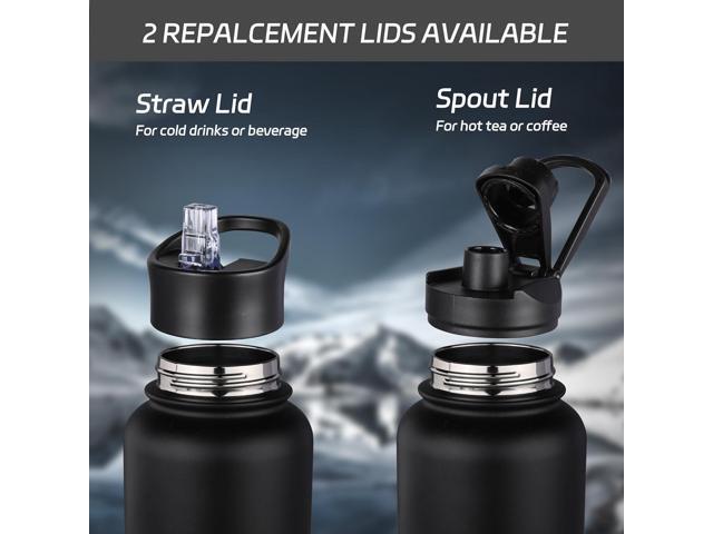 HASLE OUTFITTERS 40oz Stainless Steel Water Bottle, Vacuum Insulated Double Walled Leak Proof Sports Water Bottle with 2 Lids (Straw and Spout Lid)...