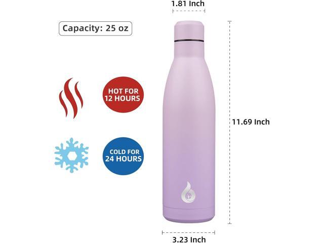 BJPKPK 25oz Insulated Stainless Steel Water Bottles Reusable Metal Travel Sports Water Bottle Keep Cold and Hot,Dreamy Purple