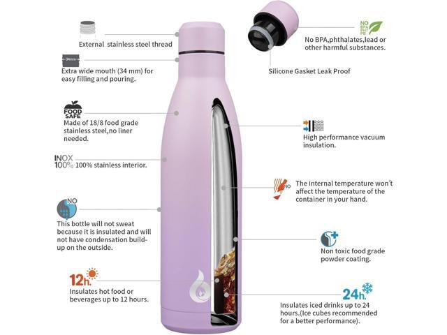 BJPKPK 25oz Insulated Stainless Steel Water Bottles Reusable Metal Travel Sports Water Bottle Keep Cold and Hot,Dreamy Purple