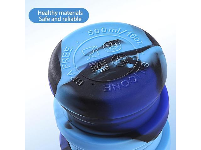 Collapsible Water Bottles Two Pack - Travel Sports Portable Silicone Waterproof Camping Bottle with Mountaineering Buckle
