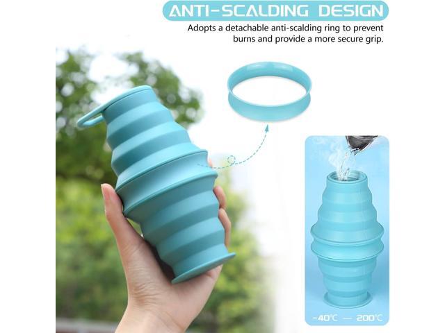 Nefeeko Collapsible Water Bottle,17oz(500ml) Reuseable BPA Free Silicone Foldable Water Bottles for Travel Gym Camping Hiking, Portable Leak Proof...