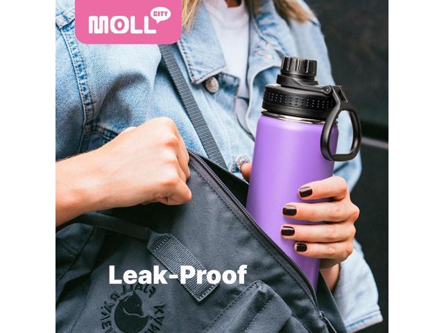 Insulated Water Bottle for School-18 oz Stainless Steel Vacuum Wide Mouth Sports Water Bottle with Silicone Boot-Reusable Metal Leak Proof Travel...
