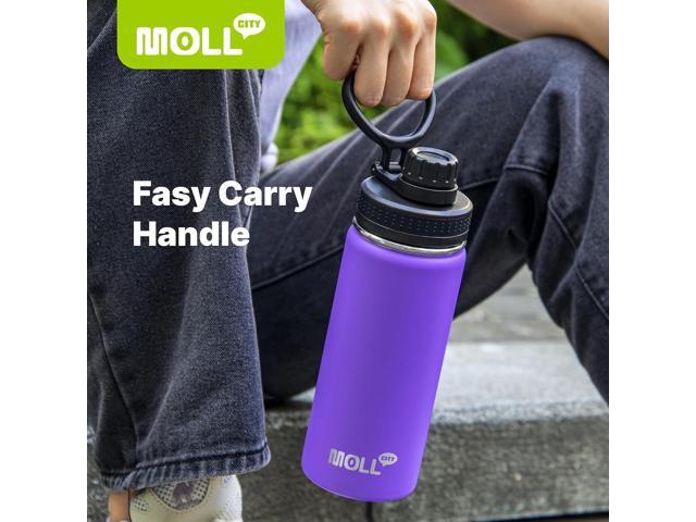 Insulated Water Bottle for School-18 oz Stainless Steel Vacuum Wide Mouth Sports Water Bottle with Silicone Boot-Reusable Metal Leak Proof Travel...