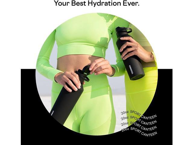 Corkcicle Sport Canteen Insulated Tumbler, Matte Black, 20 oz Reusable Water Bottle Keeps Beverages Cold for 25 Hours & Hot 12 Hours Cupholder...