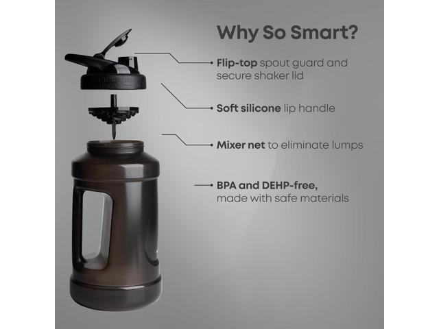 Smartshake Ultimate Jug 2100ml / 72 oz Leak Proof Screw on lid - BPA Free, Sports Water Bottle - Perfect for Gym - 2.1 Litre Large Clear...