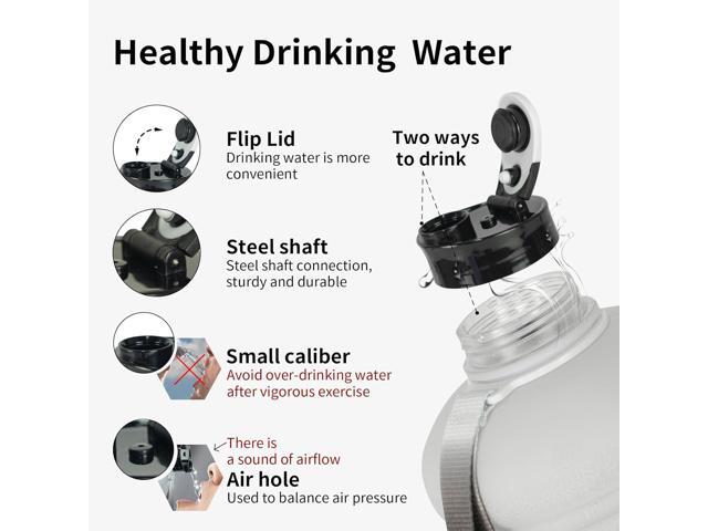 TOOFEEL 2 Liter Water Bottles - Half Gallon Water Bottle BPA Free - Ideal for Gym, Big Water Jug, Reusable Sports Bottle with Measurements Marked...