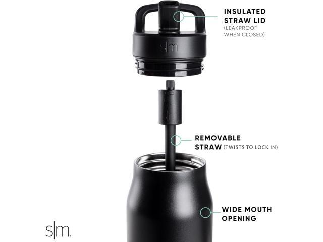 Simple Modern Water Bottle with Push Button Straw Lid Ceramic-Lined Insulated Stainless Steel Travel Water Bottles for Gym & Sports Leak...