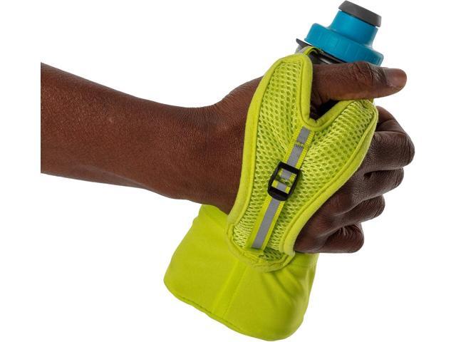 Nathan Running Handheld Water Bottle Adjustable No-Grip Quick Squeeze Lite Hand Strap. 12 oz Insulated Water Bottle. Reflective Hydration