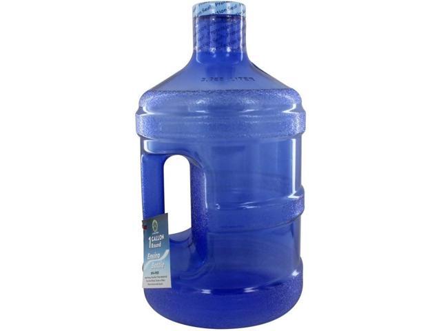 New Wave Enviro Iconic 1 Gallon BPA Free Water Bottle (Round), Built in Handle and Stainless Steel Cap, 1 Gallon Capacity Bottle, Faint Blue