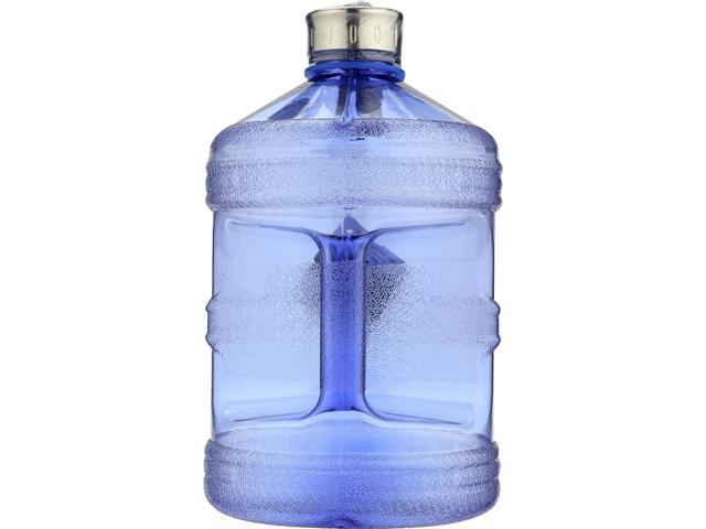 New Wave Enviro Iconic 1 Gallon BPA Free Water Bottle (Round), Built in Handle and Stainless Steel Cap, 1 Gallon Capacity Bottle, Faint Blue
