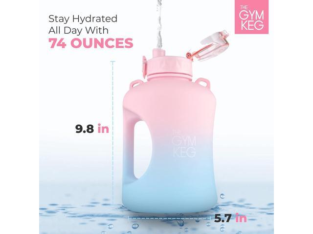 THE GYM KEG 1 Gallon Water Bottle (128oz) I 3.78l Big Water Jug I 128 oz Sports Bottle with Straw and Motivational Time Markings I Large Reusable...