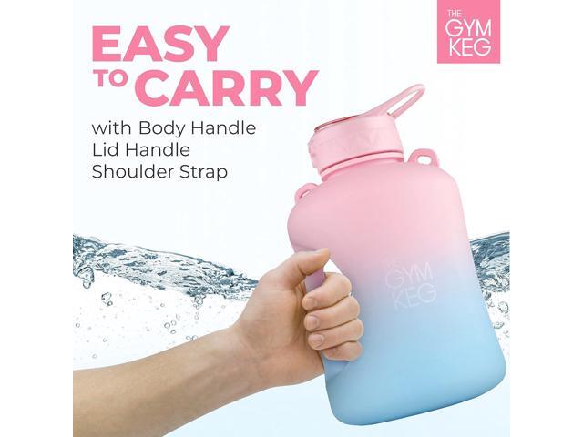 THE GYM KEG 1 Gallon Water Bottle (128oz) I 3.78l Big Water Jug I 128 oz Sports Bottle with Straw and Motivational Time Markings I Large Reusable...