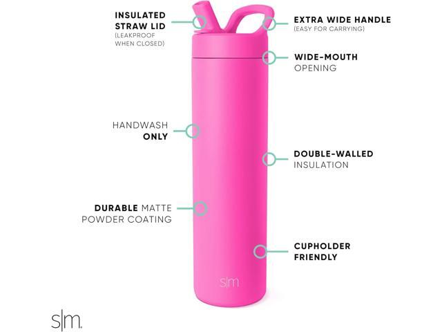 Simple Modern Water Bottle with Straw lid Insulated Stainless Steel Thermos Reusable Travel Water Bottles for Gym & Sports Leak Proof & BPA...