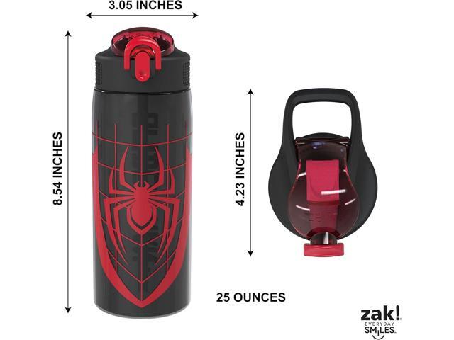 Zak Designs Marvel Spider-Man Water Bottle For School or Travel, 25 oz Durable Plastic Water Bottle With Straw, Handle, and Leak-Proof, Pop-Up...