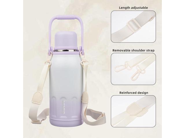BJPKPK Insulated Water Bottle 40oz Stainless Steel Water Bottles with Handle and Lid Dishwasher Safe Metal Thermos for Sports,Purple Pearl