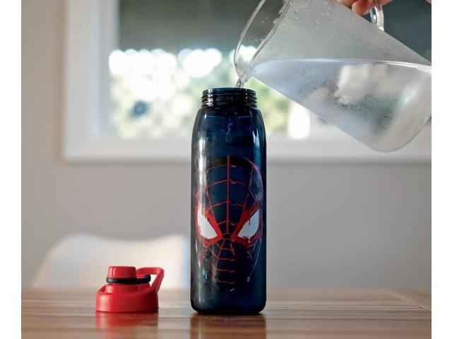 Marvel Spider-Man Miles Morales 28-Ounce Sports Water Bottle BPA-Free Plastic Water Jug With Leakproof Screw-Top Lid And Flip-Up Cap Hydration...