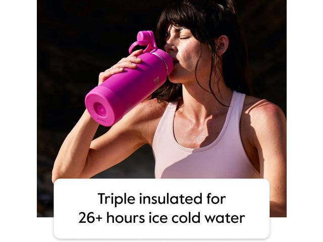 Takeya Sport 22 oz Triple Wall Insulated Stainless Steel Water Bottle With Ice Blocking Spout Lid, Unmatched Quality, 26+ Hours Cold, Grand Slam Black