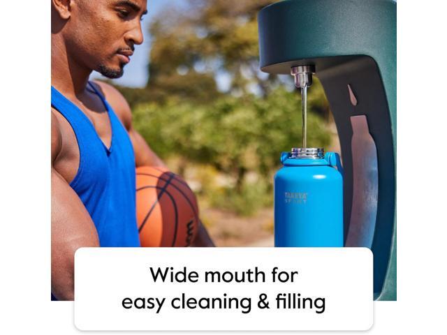Takeya Sport 22 oz Triple Wall Insulated Stainless Steel Water Bottle With Ice Blocking Spout Lid, Unmatched Quality, 26+ Hours Cold, Grand Slam Black