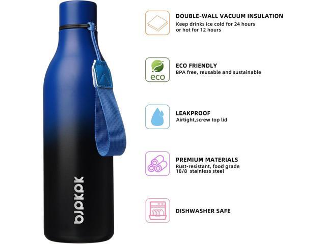 BJPKPK Insulated Water Bottles, 25 oz Stainless Steel Metal Water Bottle with Strap, BPA Free Leak Proof Thermo, Mugs, Flasks, Reusable Water...