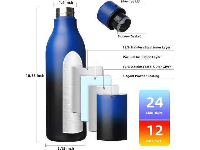 BJPKPK Insulated Water Bottles, 25 oz Stainless Steel Metal Water Bottle with Strap, BPA Free Leak Proof Thermo, Mugs, Flasks, Reusable Water...