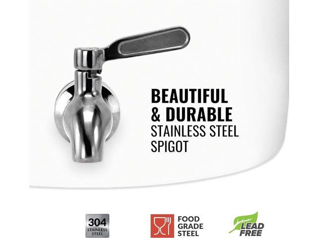 Geo Sports Bottles Geo Sports Porcelain Ceramic Crock Water Dispenser, Stainless Steel Faucet, Valve and Lid Included. Fits 3 to 5 Gallon Jugs. BPA...