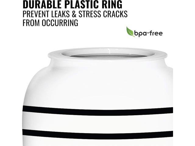 Geo Sports Bottles Geo Sports Porcelain Ceramic Crock Water Dispenser, Stainless Steel Faucet, Valve and Lid Included. Fits 3 to 5 Gallon Jugs. BPA...