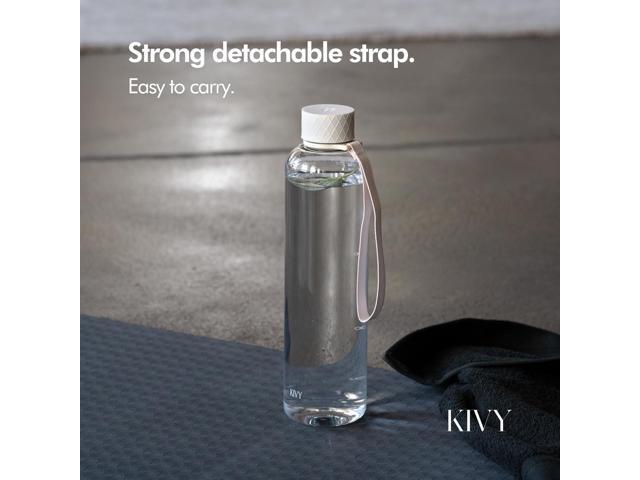 KIVY Slim Water Bottle 32oz [Lightweight & Shatterproof] Fits Backpack & Cupholder for Travel, Sports, School, Gym - Clear water bottle with...