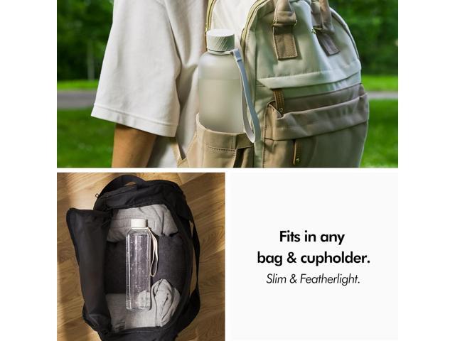 KIVY Slim Water Bottle 32oz [Lightweight & Shatterproof] Fits Backpack & Cupholder for Travel, Sports, School, Gym - Clear water bottle with...