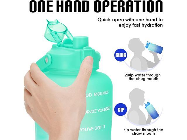 HydroPal 1 Gallon Water Bottles with Straw, 128 oz / 3.8L Water Bottle BPA Free Innovative 2-IN-1 Lid Gym Bottle with Times to Drink Motivational,...