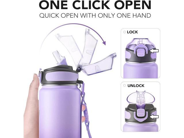 Enerbone Insulated Water Bottle, 32 oz Stainless Steel Water Bottles with Carrying Strap, Double-Wall Vacuum Insulation Thermos, Leakproof Sports...