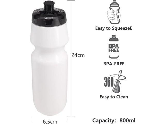 10 Pack 27 oz Sports Water Bottles Sports and Fitness Squeeze Water Bottles BPA Free come with 16 pcs Chalk Labels, 1 Pen(Dishwisher Safe)