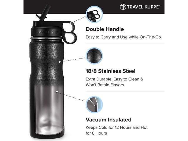 Vacuum Insulated Cycling Sports Water Bottle Bike Water Bottle Insulated w/Straw & Sip Lid Stainless Steel Cycling Water Bottle Sports Water...