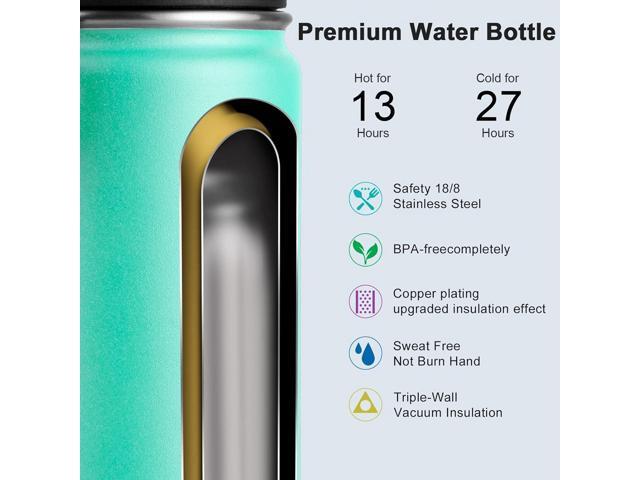 koodee Water Bottle for School 2 Pack 12 oz Stainless Steel Vacuum Insulated Wide Mouth Sports Water Bottle with Leakproof Spout Lid (Fuchsia...