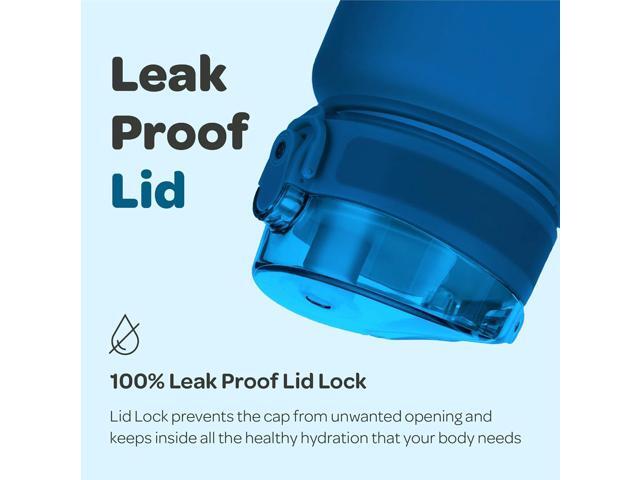 Hydracy Water Bottle with Time Marker -Large BPA Free Water Bottle & No Sweat Sleeve -Leak Proof Gym Bottle with Fruit Infuser Strainer & Times to...