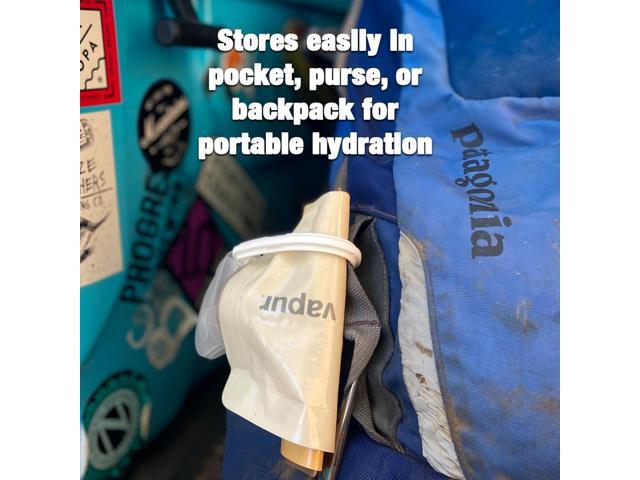 Vapur Collapsible Water Bottle With Carabiner, Compact Bottle Folds Flat For Hydration On The Go, Ideal for Traveling, Hiking or Camping, 34 Ounce,...