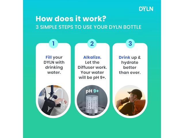 DYLN Alkaline Water Bottle Portable Hydrogen Water Bottle Creates Hydrogen-Rich Water up to 9.5 pH Vacuum Insulated Stainless Steel Keeps Water...