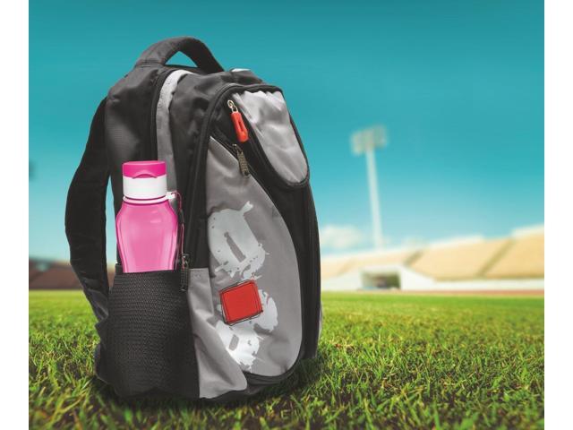 MILTON Sports Water Bottle Kids Reusable Leakproof 25 Oz 4-Pack Plastic Wide Mouth Large Big Drink Bottle BPA & Leak Free with Handle Strap Carrier...