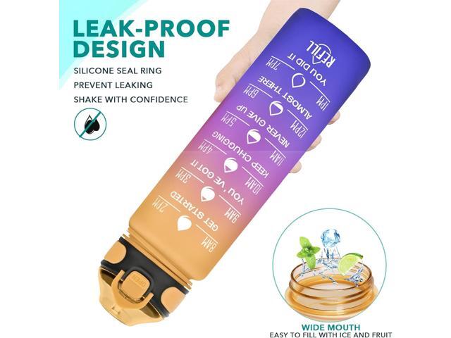 Enerbone 32 oz Water Bottle with Times to Drink and Straw, Motivational Drinking Water Bottles with Carrying Strap, Leakproof BPA & Toxic Free,...